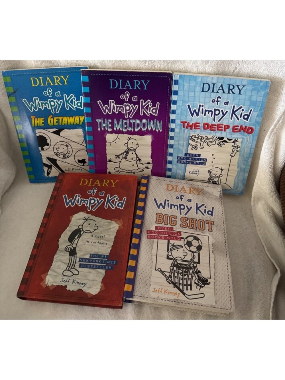 Diary Of A Wimpy Kid Book Set By Jeff Kinney 5 Hardcover Titles: The Getaway The